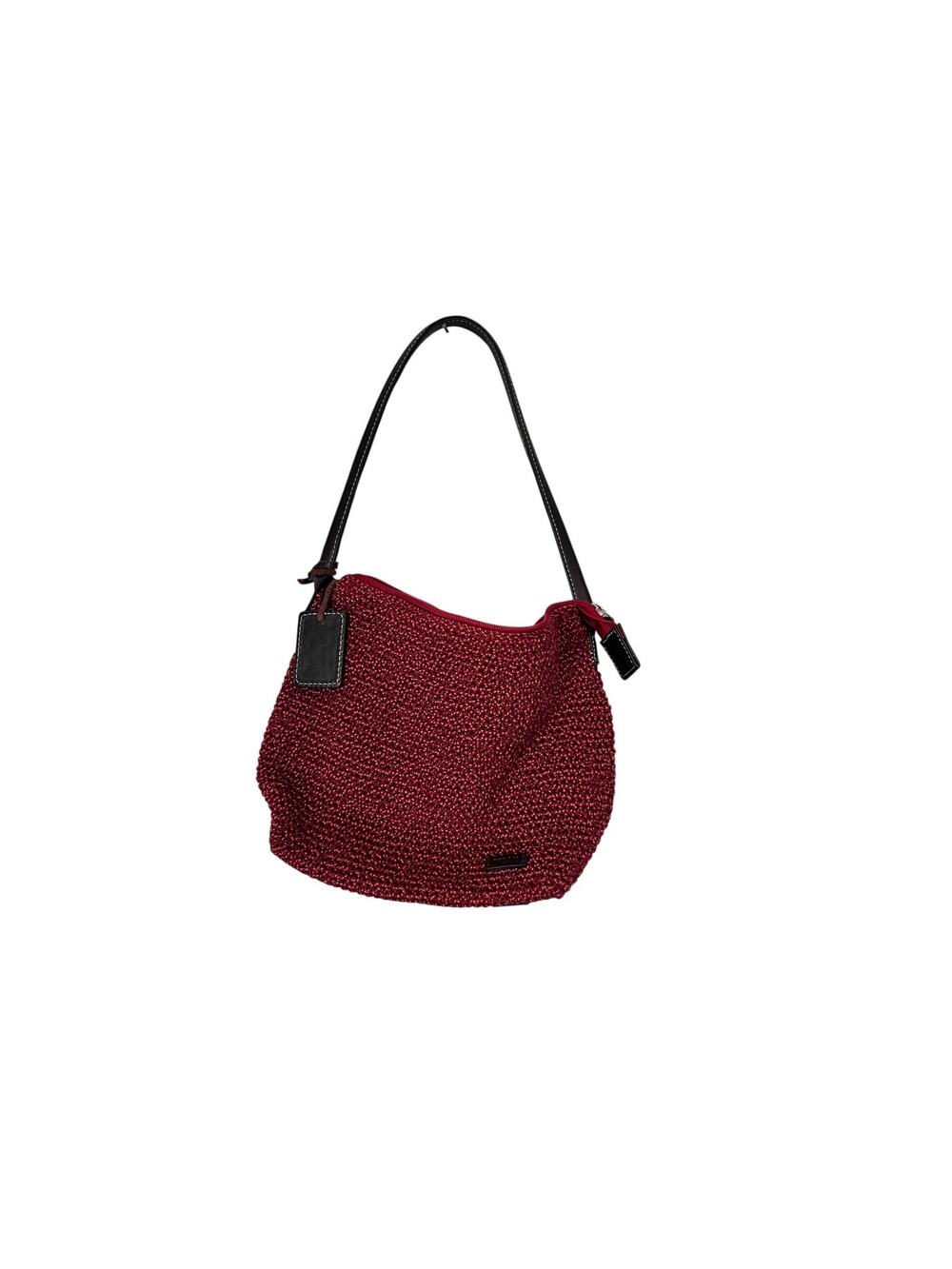 The Sak Red Crochet Bucket Bag Like NEW